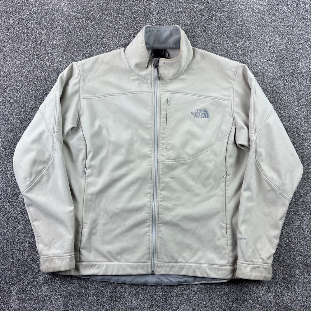 The North Face Apex Bionic Softshell Jacket Womens XL Cream Off White Full Zip